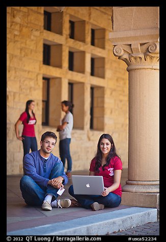 Stanford students. Stanford University, California, USA (color)