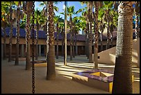 Palm Courtyard, Schwab Residential Center. Stanford University, California, USA (color)
