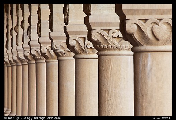 Column detail, Main Quad. Stanford University, California, USA (color)