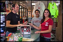 Credit card transaction, Campus Bike Shop. Stanford University, California, USA ( color)
