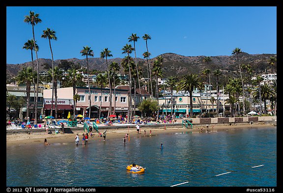 Avalon Bay beach, Santa Catalina Island. California, USA (color)