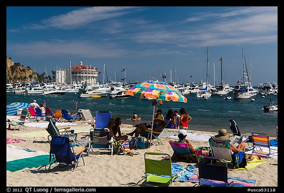 Beach and harbor, Avalon, Catalina Island. California, USA
