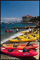 Sea kayaks and casino, Avalon Bay, Catalina Island. California, USA ( color)