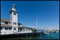 Yacht club tower and harbor, Avalon, Santa Catalina Island. California, USA ( color)