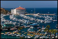 Harbor and casino from above, Avalon Bay, Santa Catalina Island. California, USA ( color)