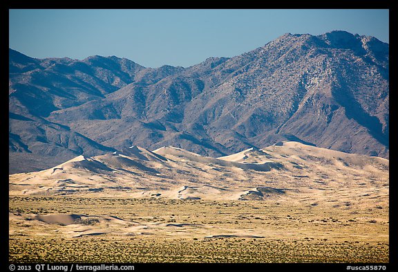 Distant view of Kelso Sand Dunes and Granite Mountains. Mojave National Preserve, California, USA (color)