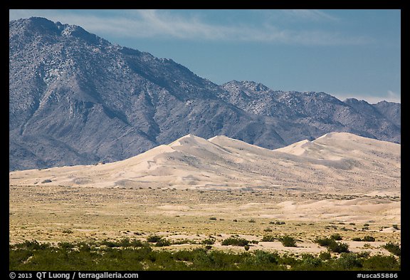 Kelso Sand Dunes at the base of Granite Mountains. Mojave National Preserve, California, USA (color)