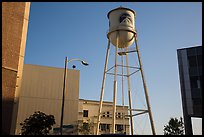 Water tower, old and new buildings, Studios at Paramount. Hollywood, Los Angeles, California, USA (color)
