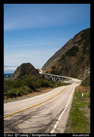 Highway 1 curve. Big Sur, California, USA (color)