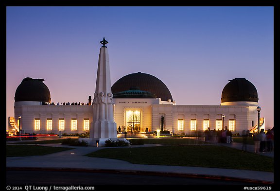 Griffith Observatory at dusk. Los Angeles, California, USA (color)