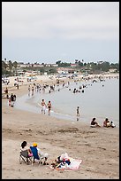 Beach on cloudy day, San Pedro. Los Angeles, California, USA ( color)
