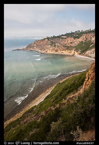 Cove and bluffs, Rancho Palo Verdes. Los Angeles, California, USA (color)