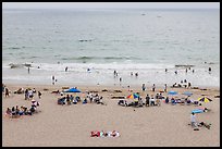 Beachgoers from above, Redondo Beach. Los Angeles, California, USA ( color)