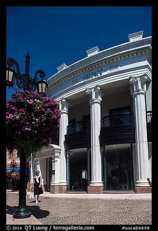 Woman shops near Rodeo Drive. Beverly Hills, Los Angeles, California, USA (color)