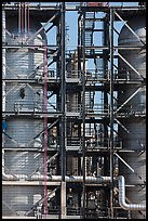Detail of stairs and process unit in oil refinery, Manhattan Beach. Los Angeles, California, USA ( color)
