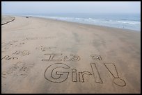 Words written in sand on beach. Newport Beach, Orange County, California, USA ( color)