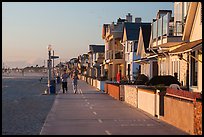 People exercising on beachfront walkway. Newport Beach, Orange County, California, USA ( color)
