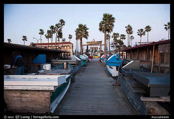 Dory Fishing Fleet market. Newport Beach, Orange County, California, USA (color)