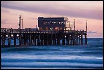 Newport Pier and restaurant at sunset. Newport Beach, Orange County, California, USA ( color)