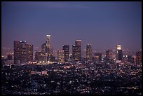 City Skyline at dusk. Los Angeles, California, USA ( color)