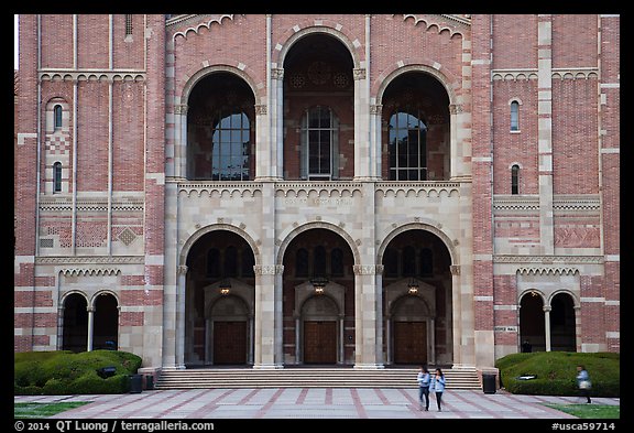 Facade of Royce Hall, University of California at Los Angeles, Westwood. Los Angeles, California, USA (color)