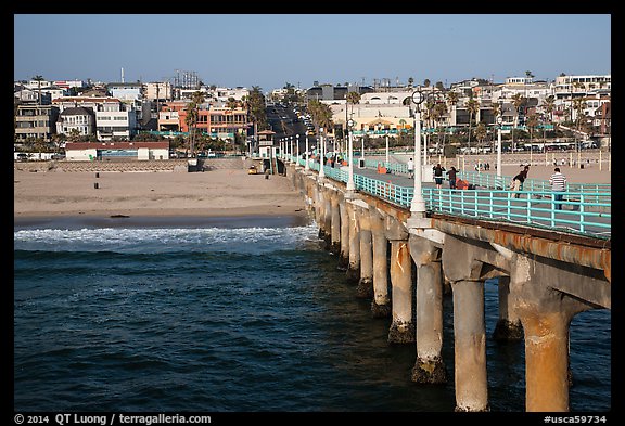 View from pier, Manhattan Beach. Los Angeles, California, USA (color)