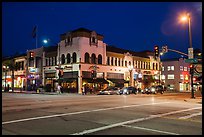 Downtown at night. Pasadena, Los Angeles, California, USA ( color)
