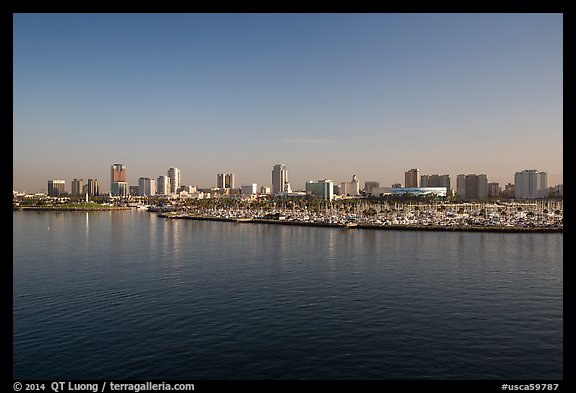 Long Beach skyline and marina. Long Beach, Los Angeles, California, USA (color)
