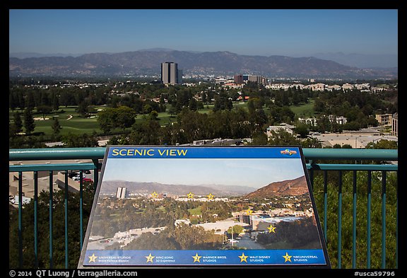 Scenic view sign, Universal Studios. Universal City, Los Angeles, California, USA (color)