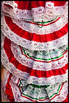Detail of dresses with Mexican colors, El Pueblo. Los Angeles, California, USA ( color)