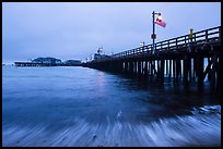 Pier and wave at dawn. Santa Barbara, California, USA ( color)