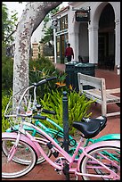 Bicycle on sidewalk. Santa Barbara, California, USA ( color)