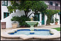 Fountain in courtyard of Historic Paseo. Santa Barbara, California, USA ( color)