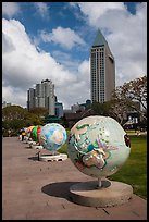 Globes, embarcadero. San Diego, California, USA ( color)