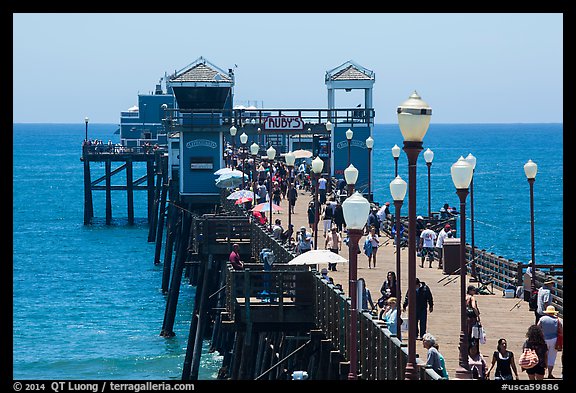 Lamps and pier, Oceanside. California, USA (color)