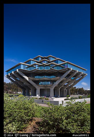 Geisel Library designed by William Pereira, University of California. La Jolla, San Diego, California, USA (color)