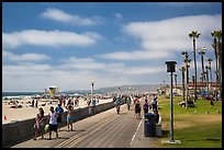 Walkway, park and Mission Beach. San Diego, California, USA ( color)
