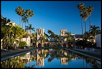 Casa de Balboa and House of Hospitality reflected in lily pond. San Diego, California, USA ( color)