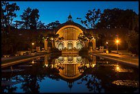 Botanical Building and reflection at night. San Diego, California, USA ( color)