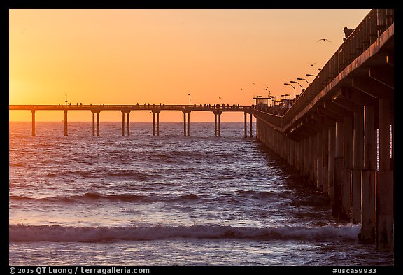 Ocean Beach Pier at sunset. San Diego, California, USA (color)
