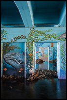 Underpass with mural of marine life, Leo Carrillo State Park. Los Angeles, California, USA ( color)