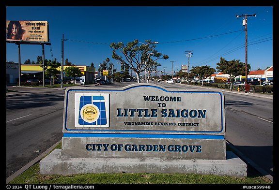 Little Saigon sign. Garden Grove, Orange County, California, USA (color)