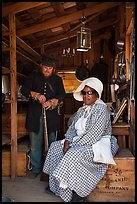 Elderly couple in period costume, Fort Tejon. California, USA ( color)