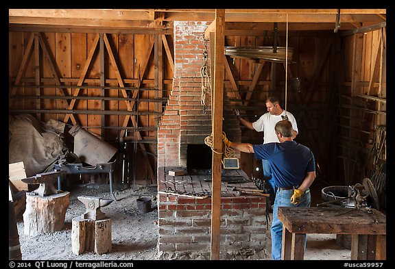 Blacksmith workshop, Fort Tejon. California, USA (color)