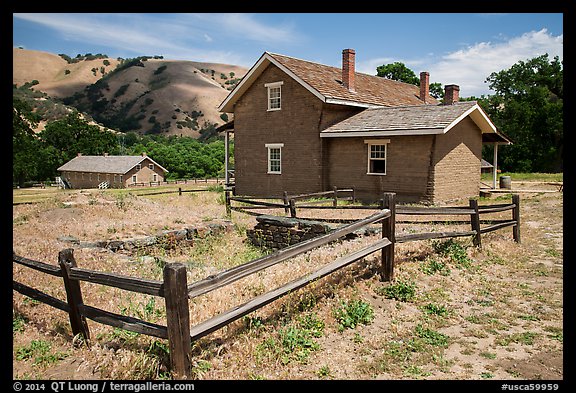 Barracks, Fort Tejon state historic park. California, USA (color)