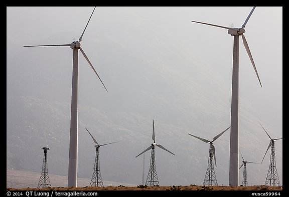 Wind turbines, San Gorgonio Pass. California, USA (color)