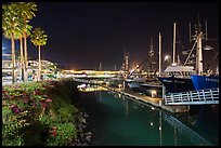 Ventura harbor at night. California, USA ( color)