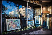 Reflection in art gallery window. Laguna Beach, Orange County, California, USA ( color)