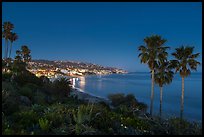 View from park at night. Laguna Beach, Orange County, California, USA ( color)