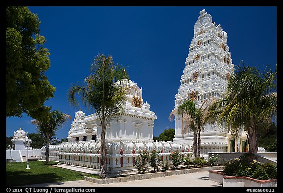 Malibu Hindu Temple, Calabasas. Los Angeles, California, USA (color)